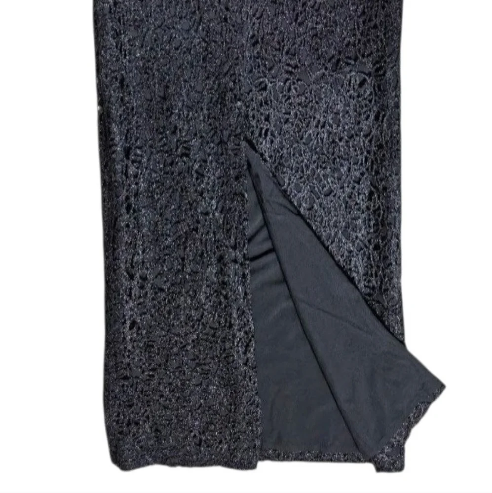 Karl Lagerfeld Paris Black Off the Shoulder Sheath Dress Maxi Gown Size 14 - Picture 7 of 12